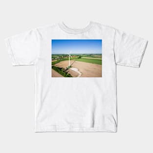 Aerial view of windmill at the countryside Kids T-Shirt